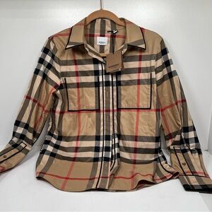 Burberry Exaggerate Check Shirt 2 Pockets New Size 8